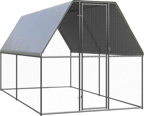vidaXL Coteț de păsări pentru exterior, 2x4x2 m, oțel galvanizat