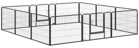 PawHut Tarc Modular pentru Animale cu 12 Panouri din Oțel, 2 Uși cu Zăvor, Ușor de Asamblat, 80x60x1.5cm, Negru | Aosom Romania
