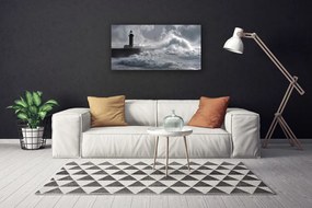 Tablou pe panza canvas Farul Lacul Sea Nature Gray