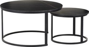 Set 2 Masute De Cafea Selmma PAL Finisaj Marmura Neagra