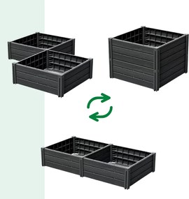 Strat înălțat BASE PLANT, 61x61x46cm, antracit Prosperplast