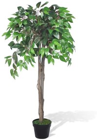 vidaXL Ficus artificial cu aspect natural și ghiveci, 110 cm