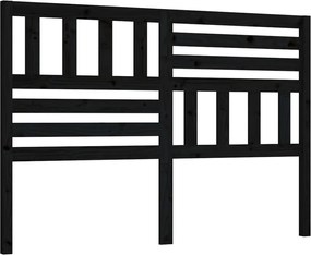 vidaXL Tăblie de pat, negru, 126x4x100 cm, lemn masiv de pin