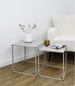 Măsuțe de cafea bej 2 buc. din metal 38x38 cm Alrik – Yes Everyday