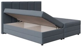 Pat tapițat ISABEL 180x200 cu saltea cu arcuri și spațiu de depozitare, gri