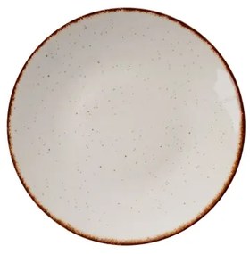 Set de veselă, 24 piese, porțelan, bej/maro