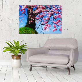 Tablou - Cireș înflorit - pictură (90x60 cm)