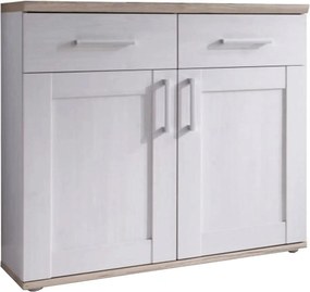 Comoda PROVENSAL, PAL melaminat, alb/stejar San Remo, 96x38x91 cm
