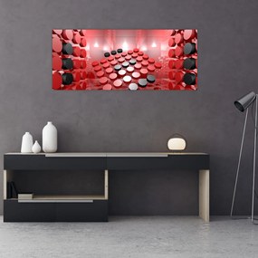 Tablou cu abstracți din butoane (120x50 cm)