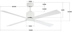 Ventilator de tavan Lucci Air 210521 AIRFUSION CLIMATE lemn/alb + telecomandă
