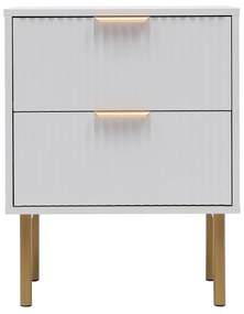 RESIGILAT- Noptieră modernă cu 2 sertare, 50x40x63.5 cm, alb