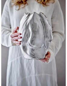 Vază argintie din gresie (înălțime 29 cm) Bobby – Bloomingville