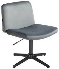 HR150CROSS Scaun Grafit din Catifea cu Bază Neagră