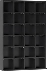 HOMCOM Dulap pentru CD-uri pentru 456 CD-uri sau 336 DVD-uri, 24 Compartimente, 89x20x130.5 cm Negru | Aosom Romania