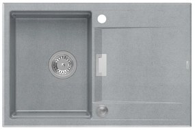 Chiuveta compozit incastrata Quadron Unique Oven gri - inox 76x50 cm