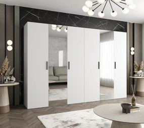 Dulap de haine 300 cm Borry 2 (alb + Negru). 1125846