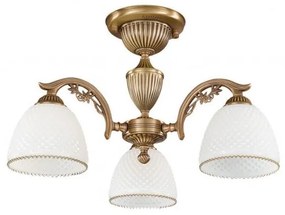 Lustra aplicata cu 3 brate clasic design italian din alama si sticla 8601 RA-PL. 8621/3