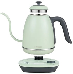 Cana electrica Gooseneck BUYDEEM K821, 1000W, 0,8 L, Mentine cald, Tehnologie cu senzor NTC, LCD, Verde deschis