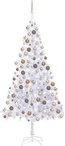 vidaXL Brad de Crăciun pre-iluminat cu set globuri, 210 cm, 910 ramuri