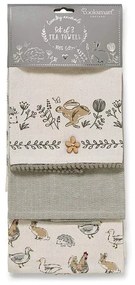 Set 3 prosoape de bucătărie din bumbac Cooksmart ® Country Animals