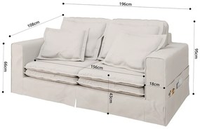 Canapea crem 196 cm Nora – Ropez