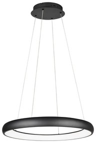 Lustră neagră LED cu intensitate reglabilă cu abajur din metal ø 75 cm Cardona – Trio