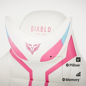 Scaun de gaming Diablo X-Ray 2.0 Normal Size: Alb-roz