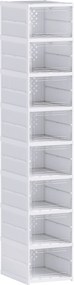 HOMCOM Dulap de Pantofi Modular cu 8 Cutii Stivuibile pentru Pantofi, 26x35x140 cm, Alb | Aosom Romania