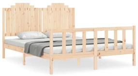 3192301 vidaXL Cadru de pat cu tăblie, king size, lemn masiv