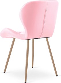 Scaun de sufragerie MANGO din piele ecologica, roz