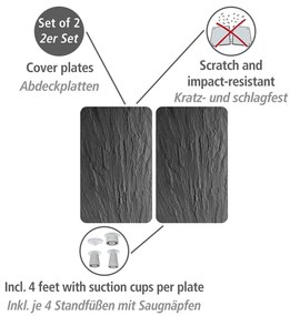 Set de 2 plăci de protecție din sticlă pentru aragaz Wenko XL State, 40 x 52 cm