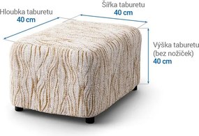 Gaico Huse bielastice UNIVERSO NOU bej cu dungi taburet (40 x 40 x 40 cm)