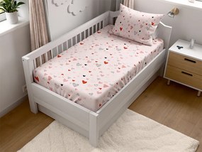 Set Lenjerie de pat din microfibra pentru patut cu CearsaF LOVITA, roz