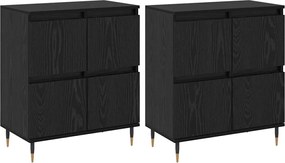 vidaXL Dulap de depozitare 2 pcs Stejar Negru 60 x 35 x 70 cm