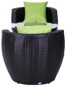 Set Mobilier Gradina Outsunny, Ratan cu 3 Piese si Perne Decorative, Maro inchis | Aosom RO