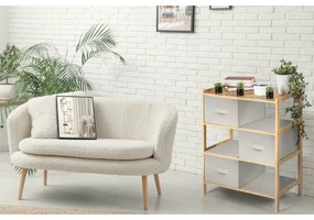 Raftier din bambus cu coșuri G21, 3 etajere, bej, 3 etaje