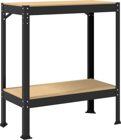 vidaXL Banc de lucru Negru 81 x 41 x 91 cm Lemn aranjat și metal