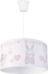 Brilagi - Lustră LED suspendată pentru copii BOBO cu cablu 1xE27/60W/230V Ø 35 cm alb/iepurași
