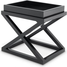 Masuta laterala design modern McArthur negru 61x48cm 105455 HZ