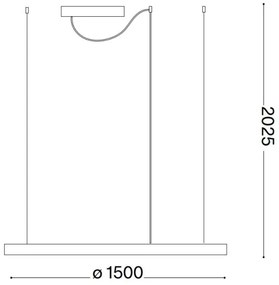 Ideal Lux - ORACLE SLIM lustra LED suspendată pe cablu LED/29W/230V, 2700K, Ø 50 cm, neagră