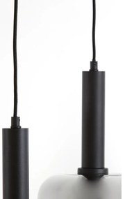 Lustră neagră cu abajur din sticlă 100x22 cm Lekar – Light &amp; Living