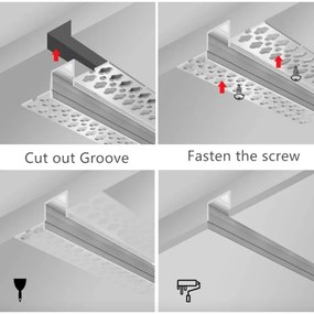 Profil LED Incastrat – Finisaj „glet”, Aluminiu, Lungime 2 m ✨