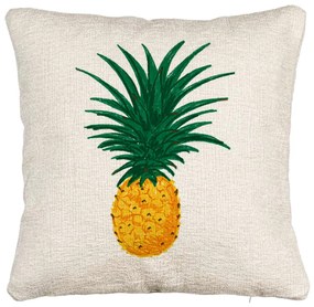 Perna Decorativa Canapea, Model Ananas, 40x40 cm, Cu fermoar