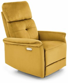 Fotoliu recliner Houston 154392x80x90cm, 39 kg, Galben, Tapiterie