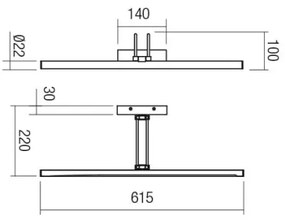 Aplică LED pentru tablouri IKON Redo 01-3471 LED/16,4W/230V 61,5 cm CRI 92 negru