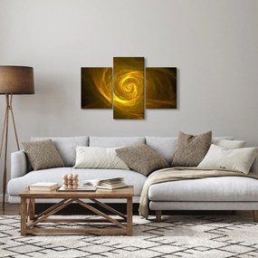 Tabloul cu spirala abstractă în galben (90x60 cm)