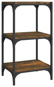 vidaXL Raft cărți stejar fumuriu 40x33x70,5 cm, lemn prelucrat și oțel