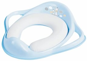 Reductor toaleta copii, antiderapant, colac integrat moale si manere, Zebra Light Blue, Maltex Baby
