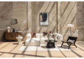 Colțar crem cu tapițerie din catifea (cu colț pe partea stângă, cu șezlong) Cube – Bonami Selection