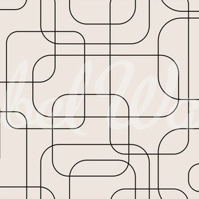 Fototapet, Graphic Lines, Beige, Rebel Walls